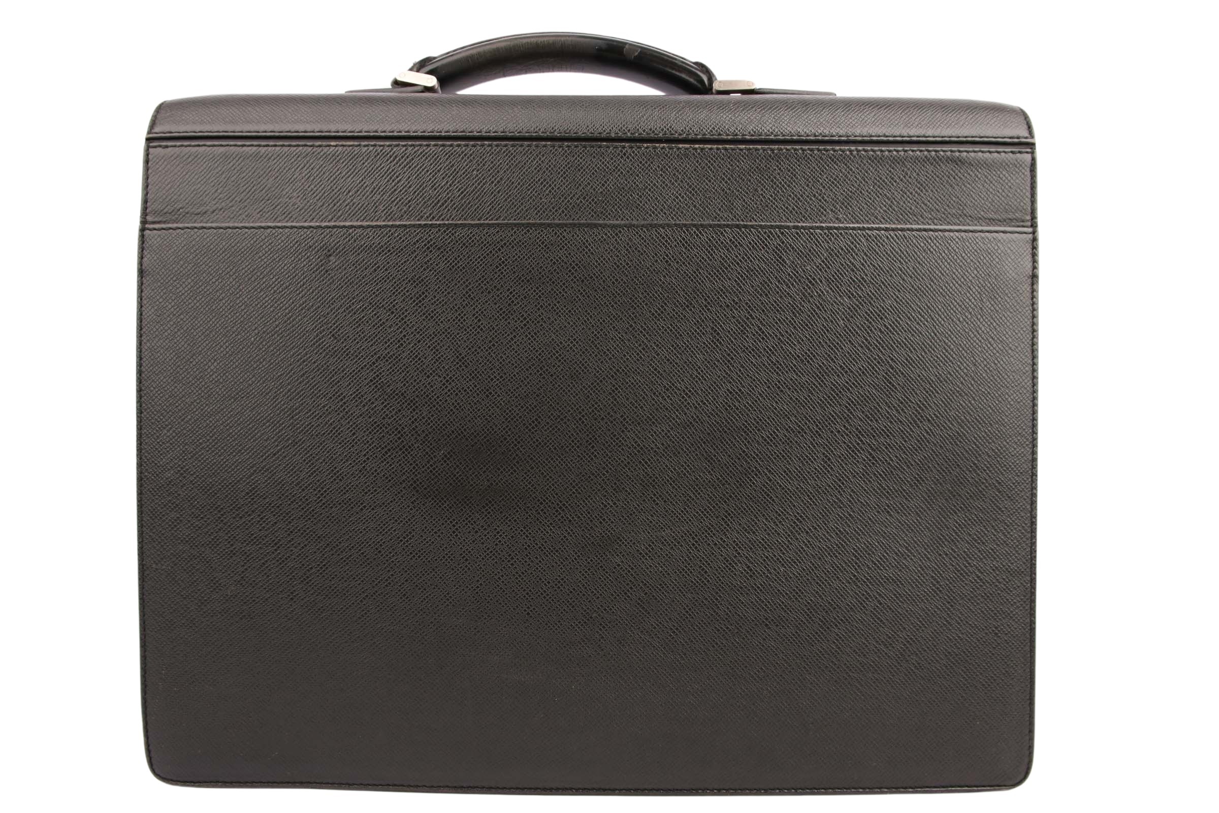 Louis Vuitton Aktentasche Sabana Taiga Leder grau schwarz – Luxus