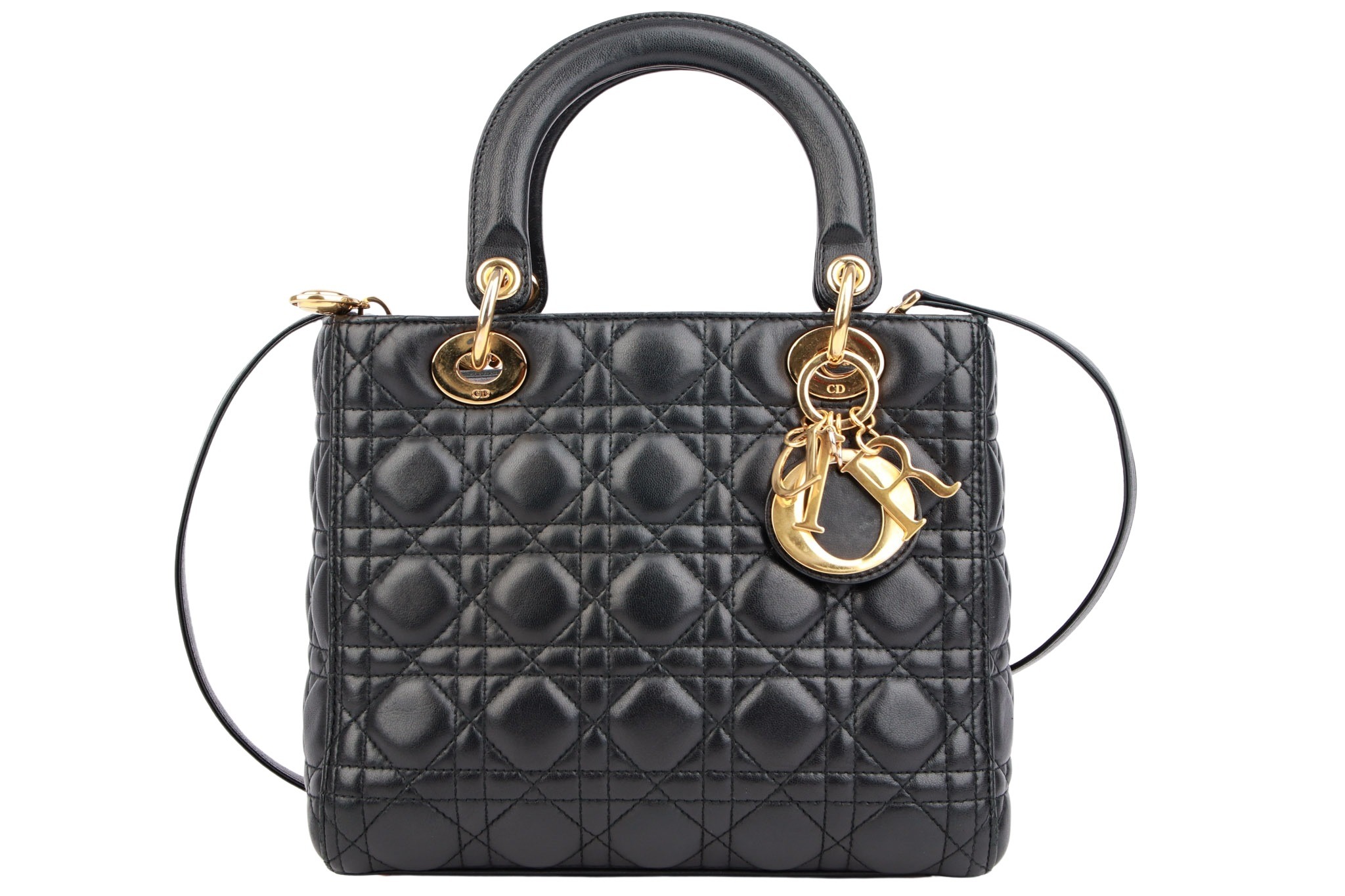 Dior Lady Dior Small Leder Schwarz