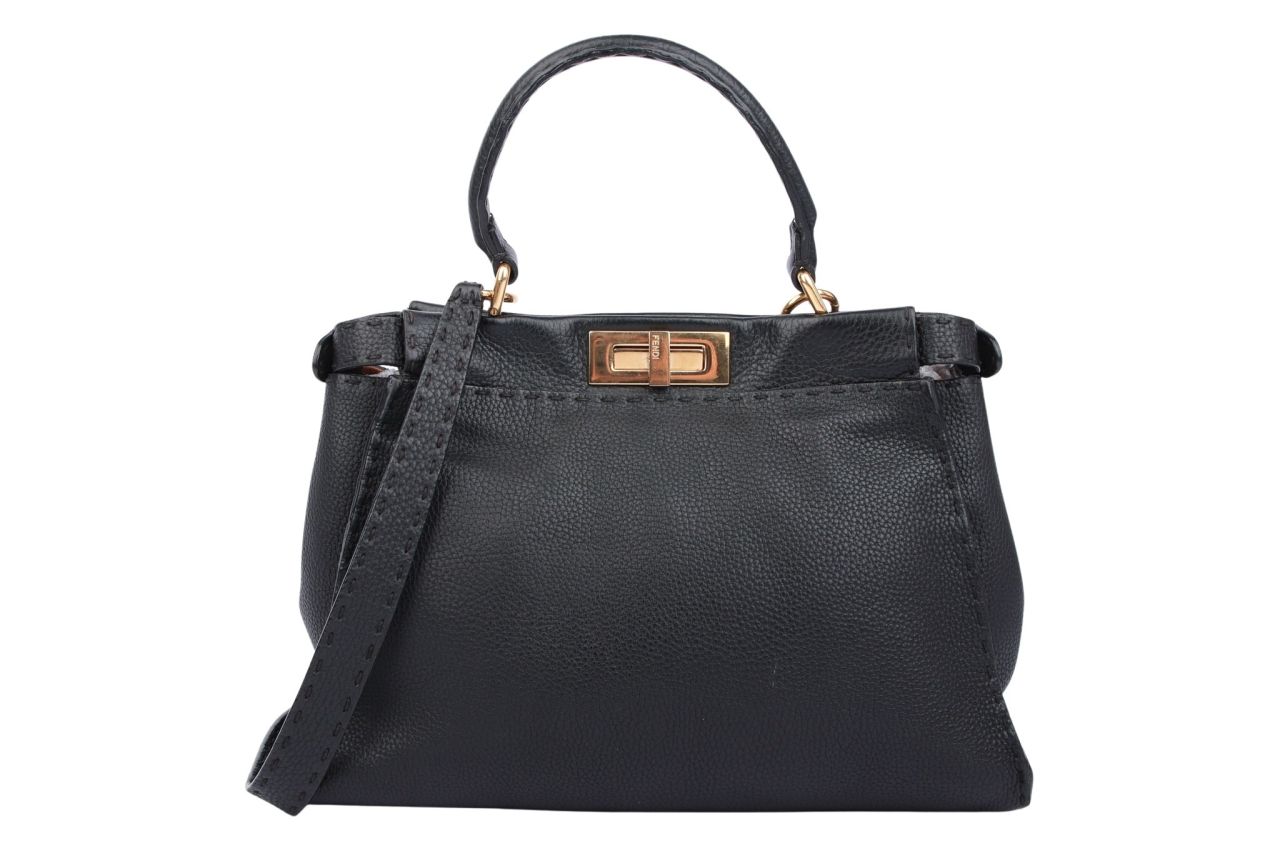 Fendi Peekaboo Medium Schwarz Leder