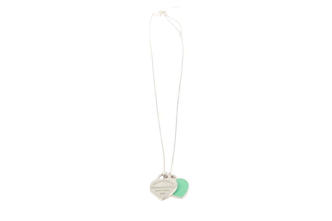 Tiffany & Co. Please Return to Tiffany Kette Doppelte Herzanhänger Silber