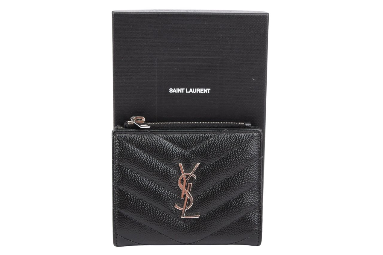 Saint Laurent Wallet Black Zipper
