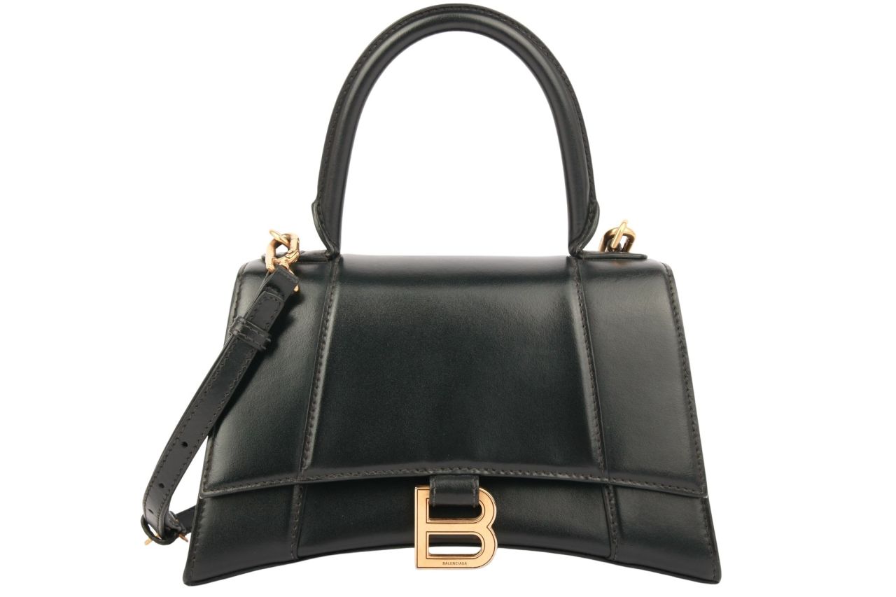 Balenciaga Hourglass Small Schwarz Leder
