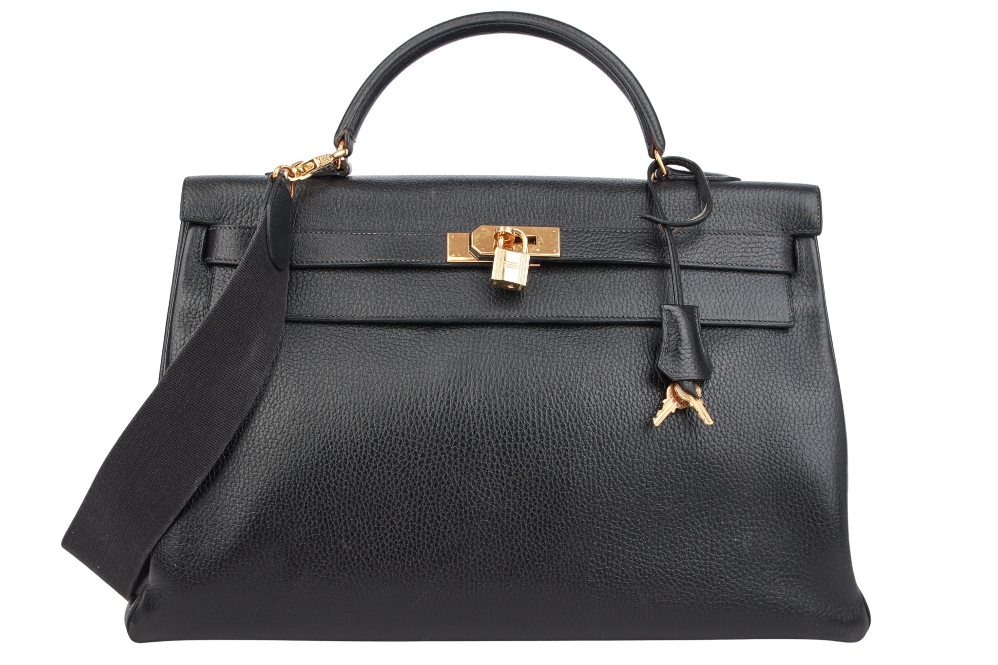 Hermès Kelly 40 Retourne Togo Leder Schwarz