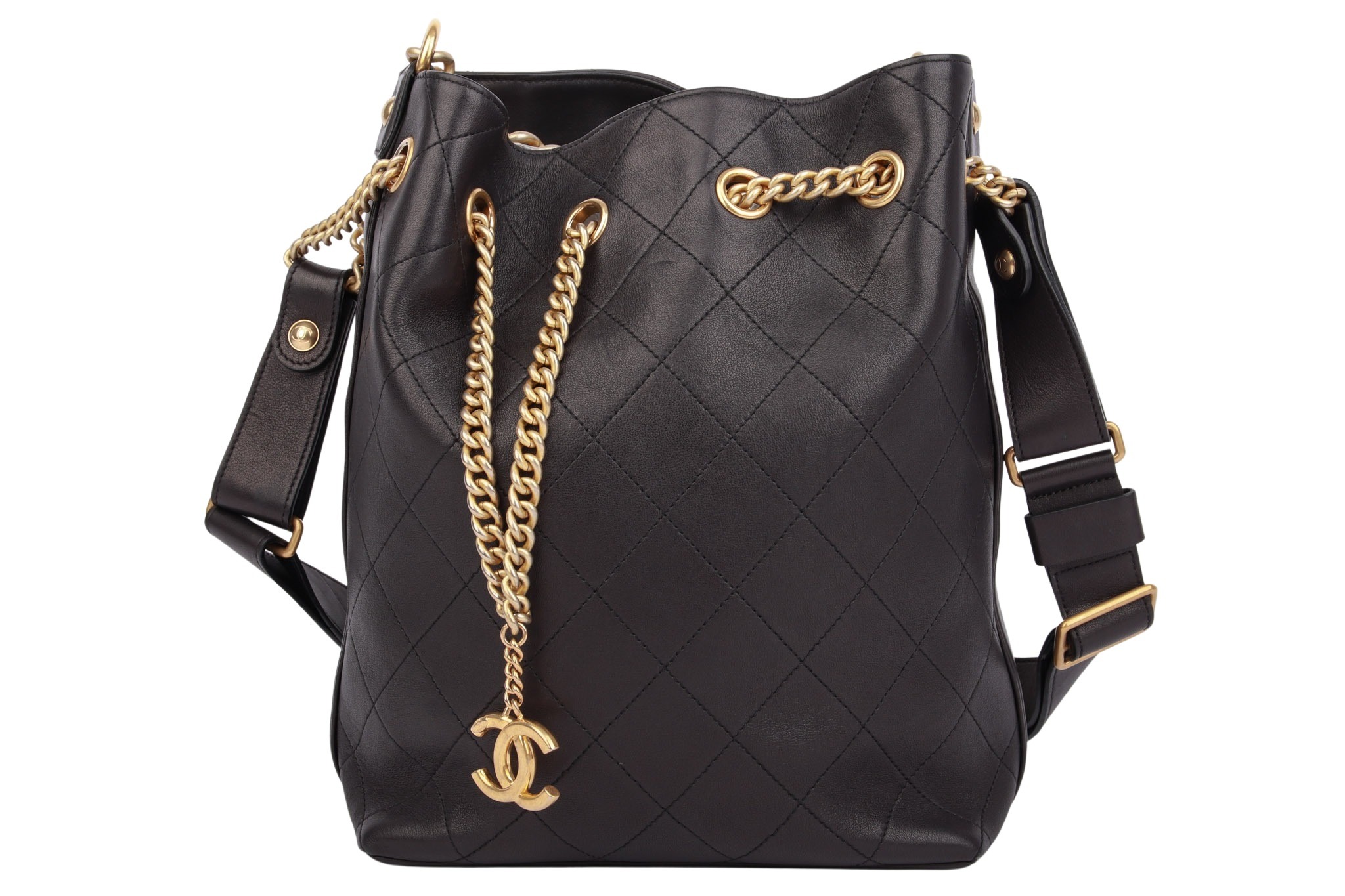 Chanel Gabrielle Bucket Bag Leder Schwarz