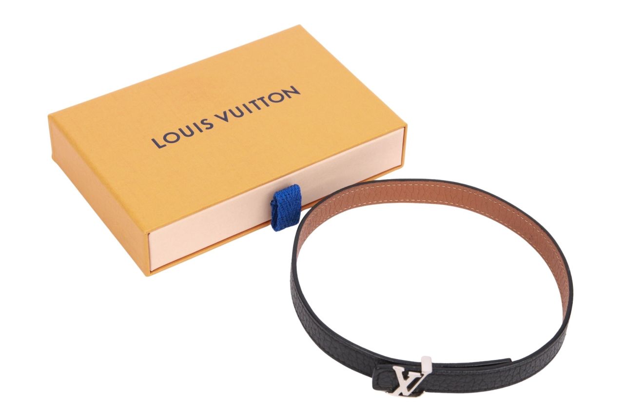 Louis Vuitton LV Initials Reversible Armband Leder Braun
