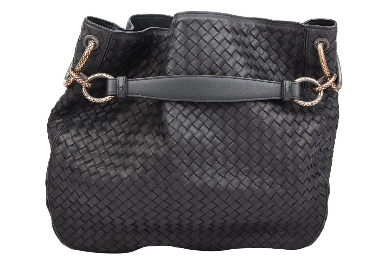 Bottega Veneta Intrecciato Hobo Leder Schwarz