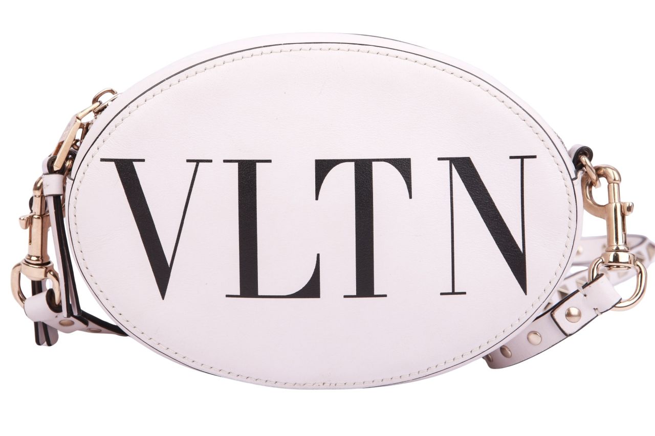 Valentino Rockstud Crossbody Bag Oval Weiß
