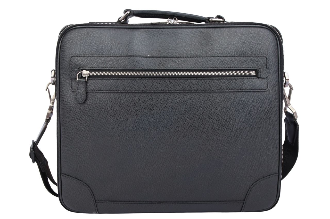 Louis Vuitton Porte Ordinateur Odessa Taiga Leder Schwarz