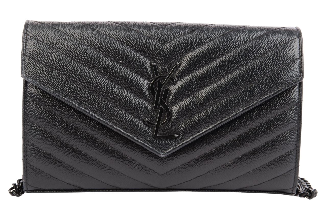 Saint Laurent Envelope Wallet on Chain Black