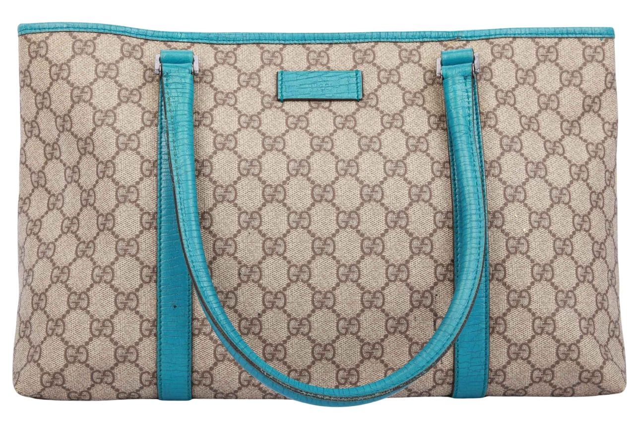 Gucci Shopper Guccissima Canvas Beige / Türkis