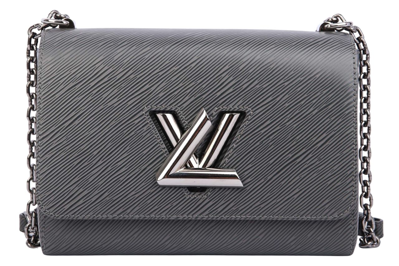 Louis Vuitton Twist MM Leder Grau