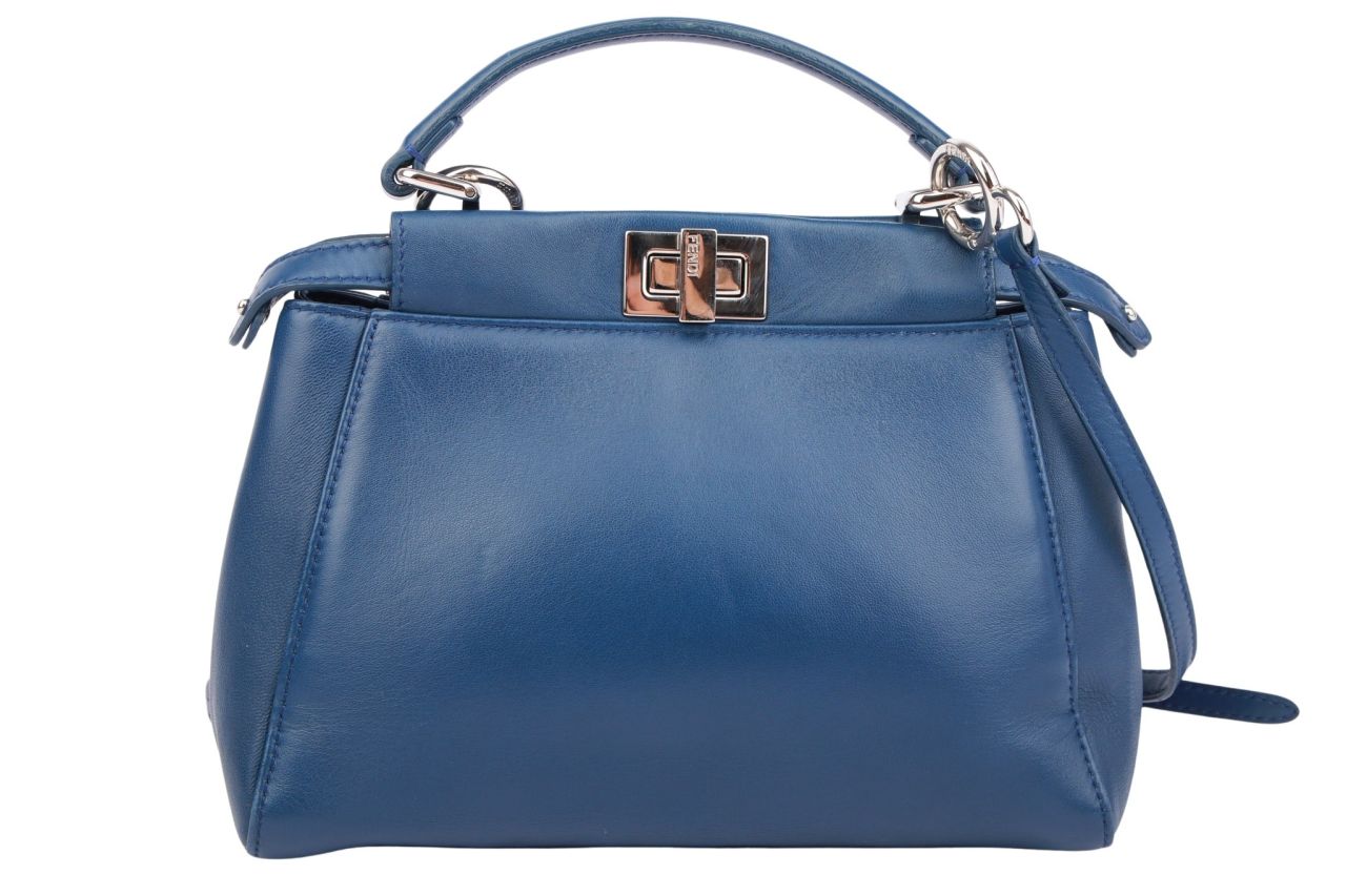 Fendi Peekaboo Mini Leder Blau