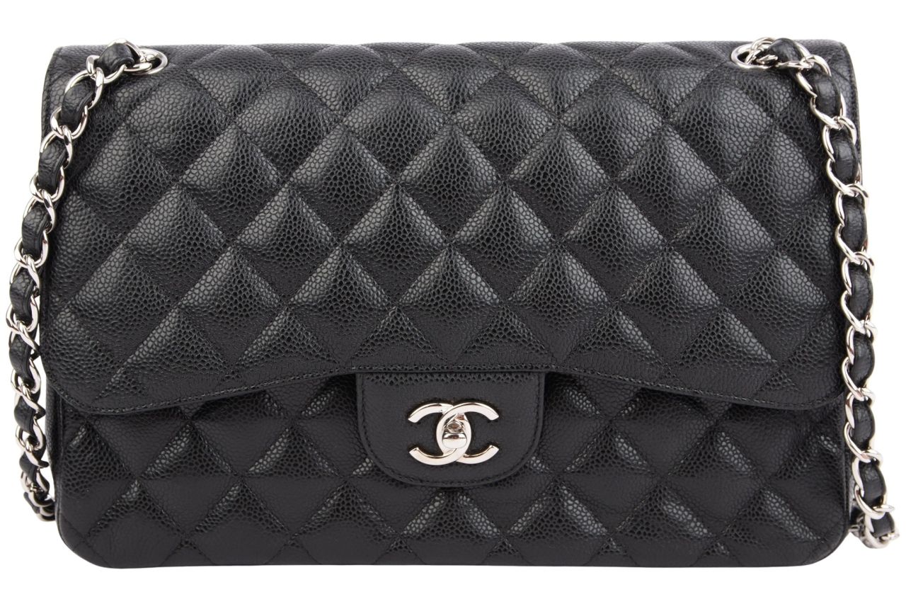 Chanel Jumbo Double Flap Bag Caviar Leder Schwarz