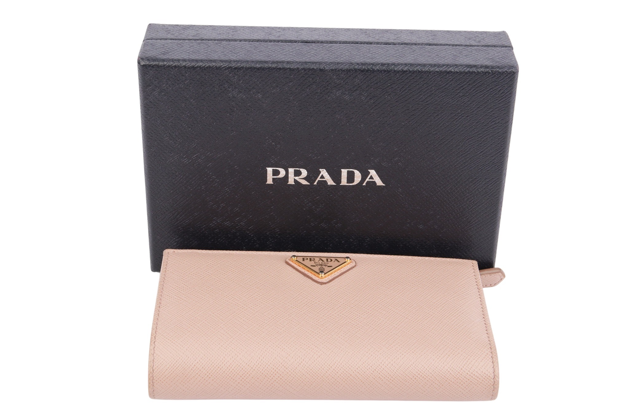 Prada Portemonnaie Saffiano Leder Rosé
