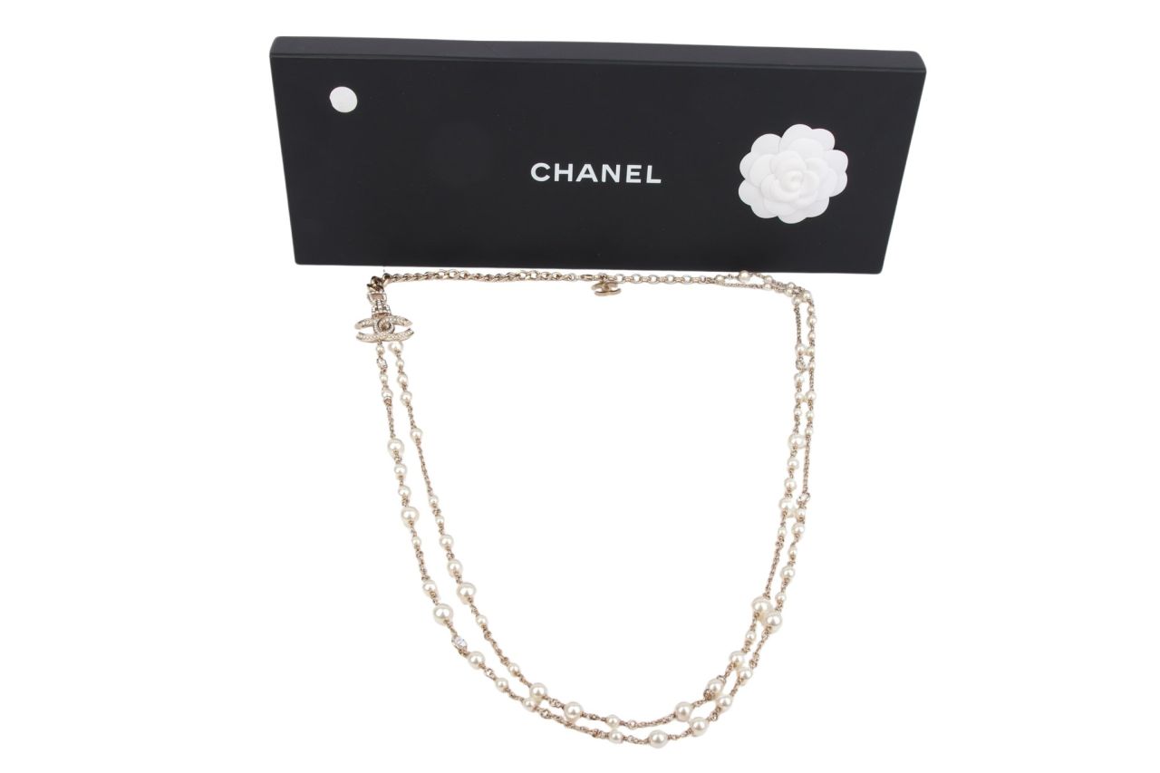 Chanel Kette CC Gold Perlen