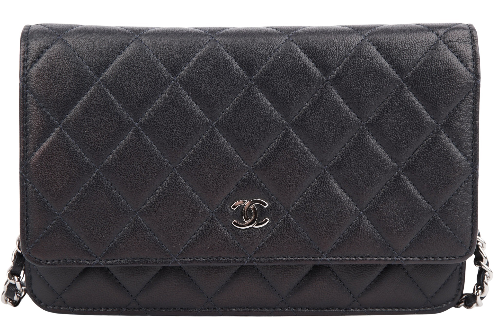 Chanel Wallet On Chain Lammleder Dunkelblau