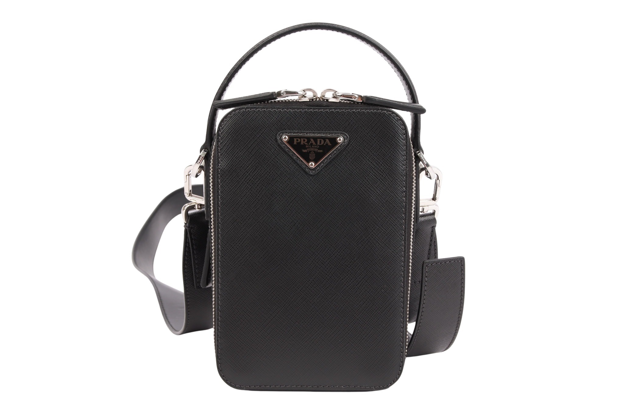 Prada Brique Tasche Saffiano Leder Schwarz