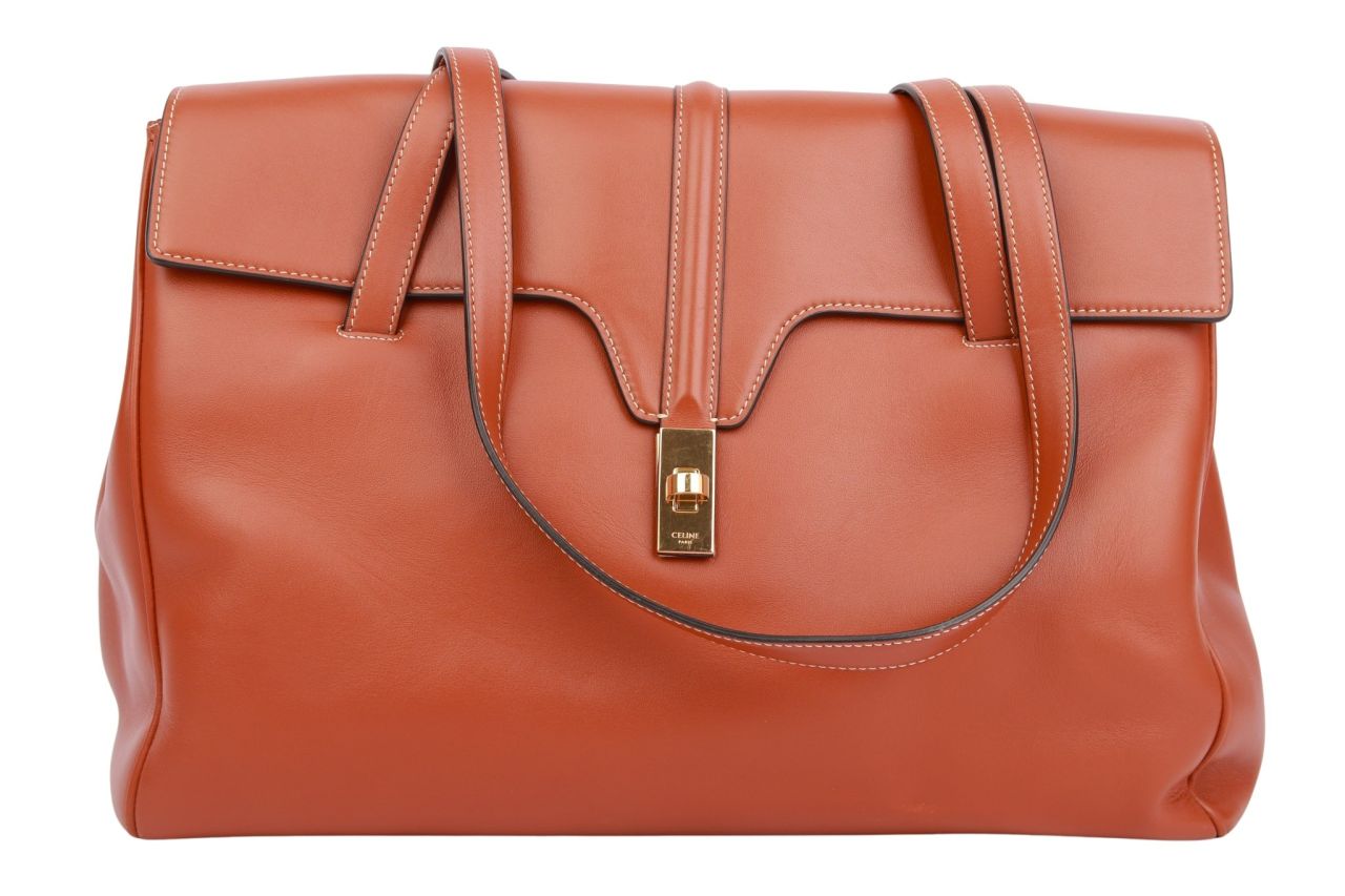 Céline Handtasche Sac 16 Braun Leder