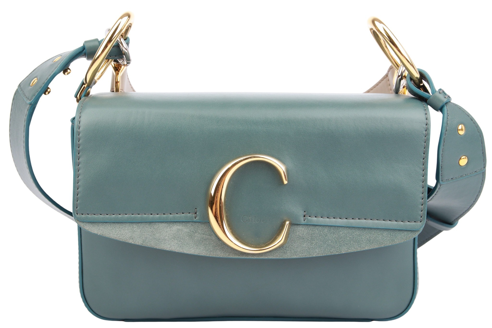 Chloé C Umhängetasche Leder Blau