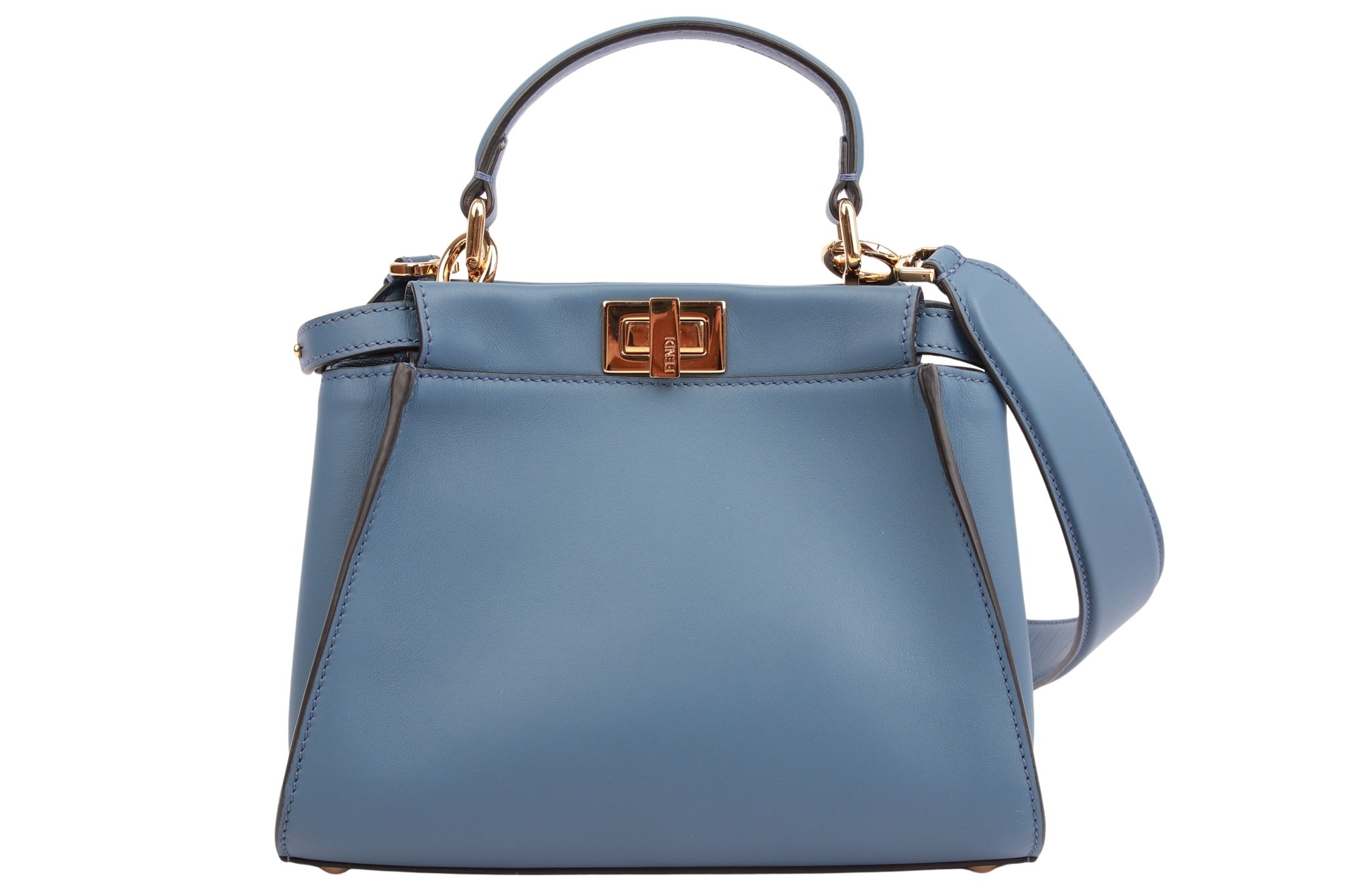 Fendi Peekaboo Mini Leder Blau