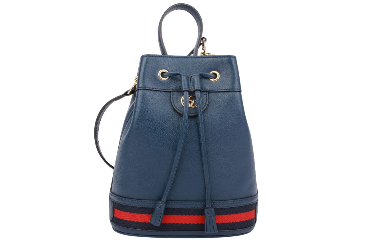 Gucci Ophidia Small Bucket Bag Leder Blau