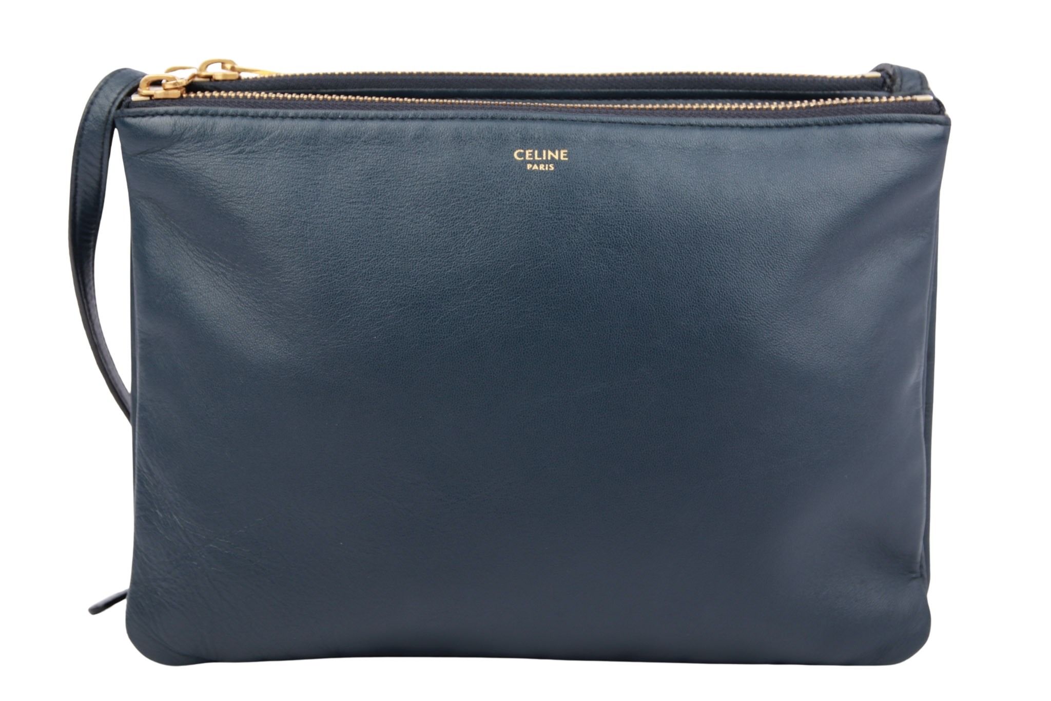 Céline Trio Large Leder Blau