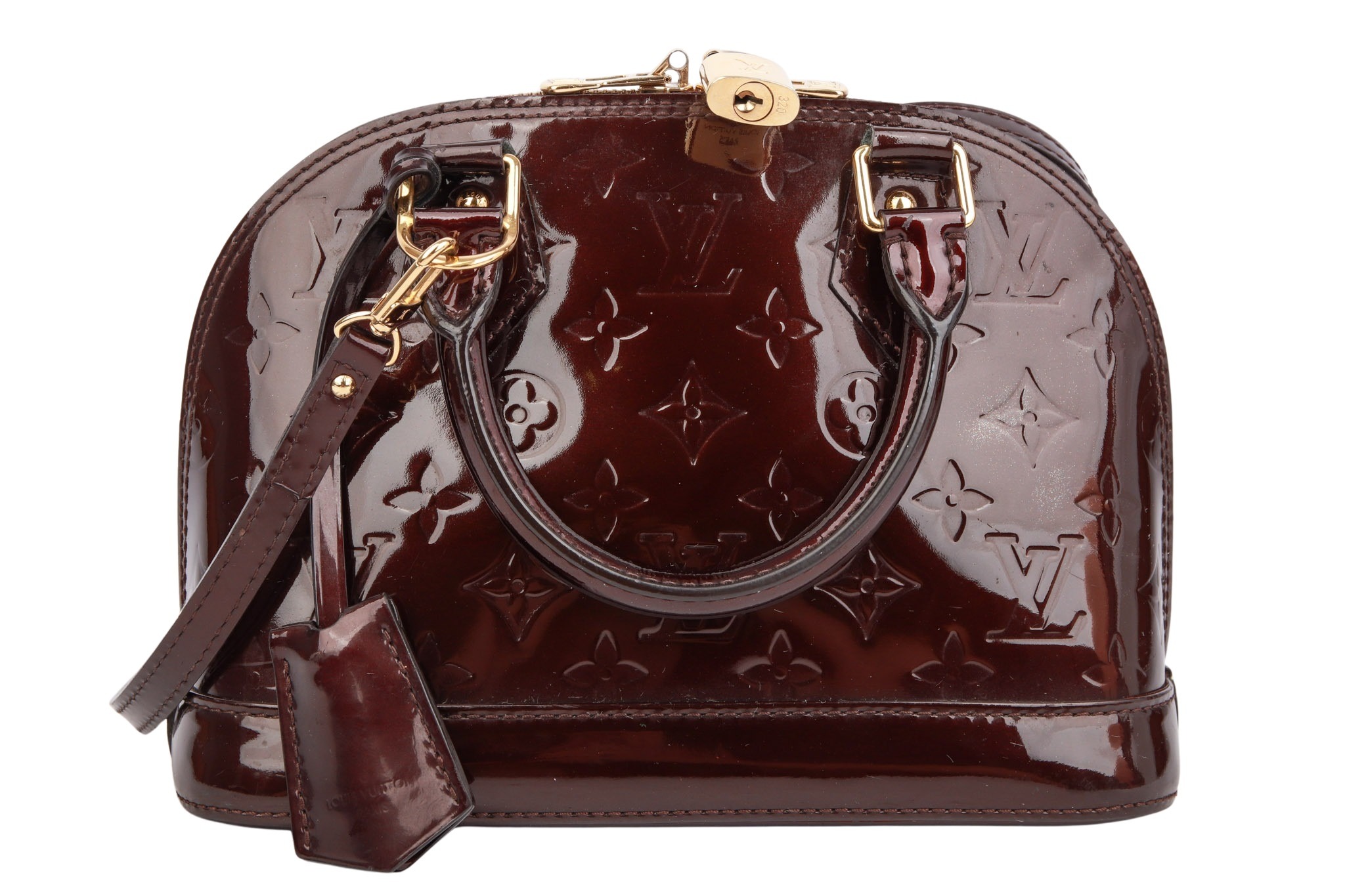 Louis Vuitton Alma BB Monogram Vernis Dunkelrot