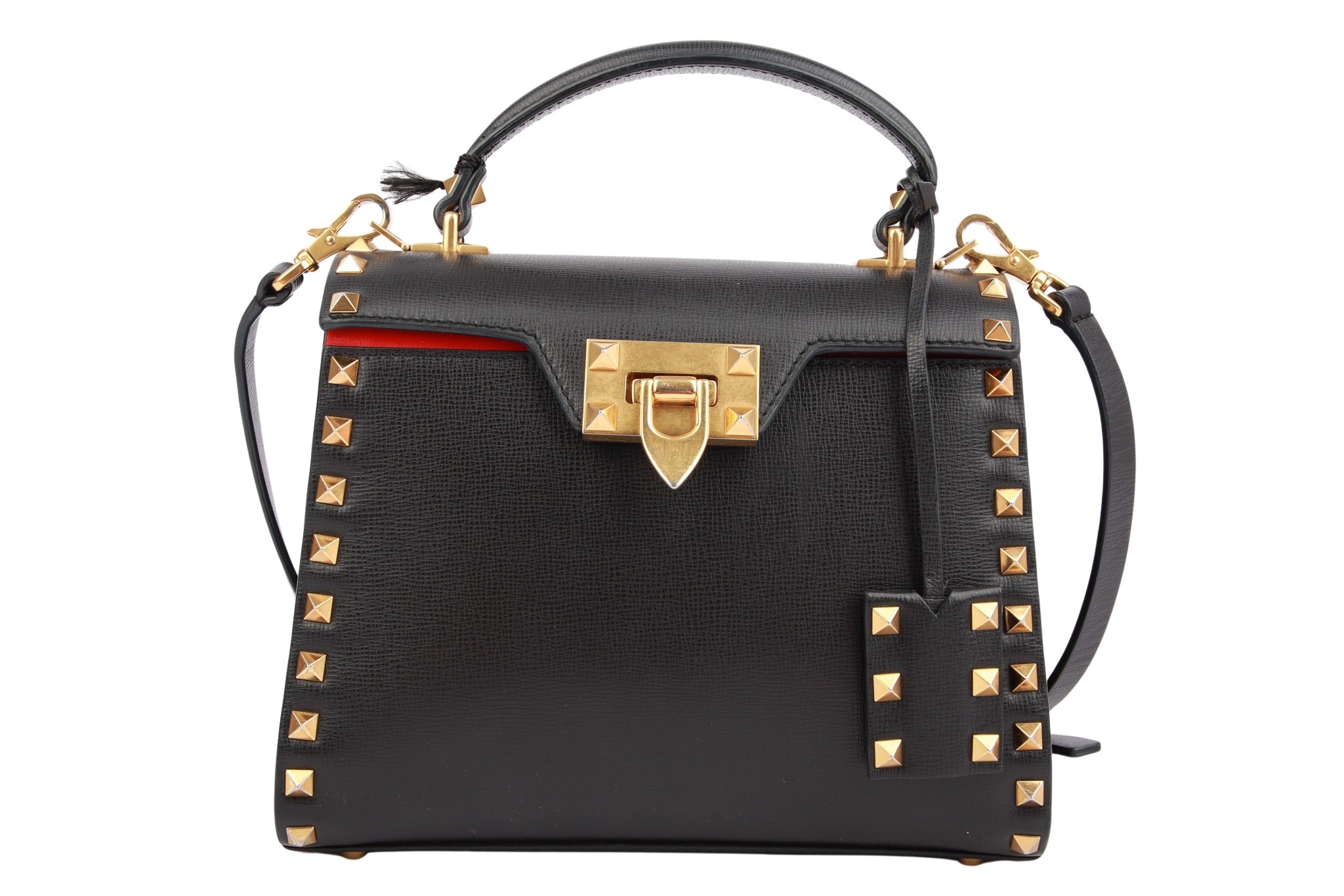 Valentino Garavani Rockstud Top Handle Bag Small Schwarz Leder