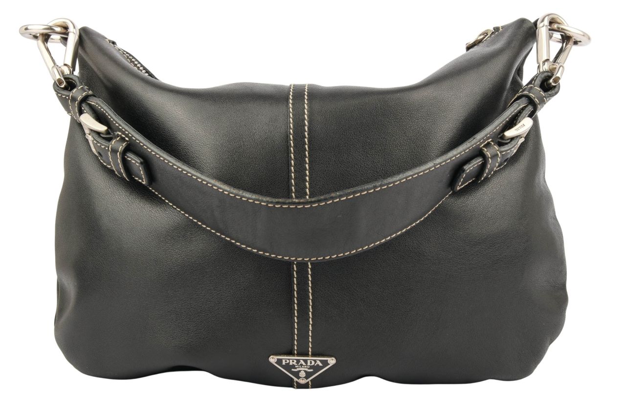Prada Hobo Bag Leder Schwarz