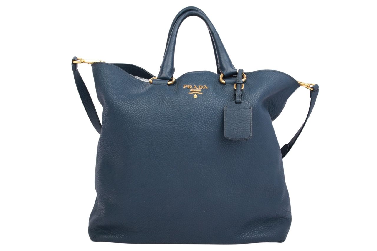 Prada Shopper Leder Blau