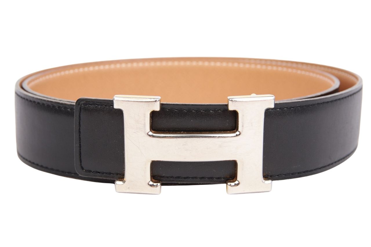 Hermès Gürtel Schwarz / Braun Gr. 85