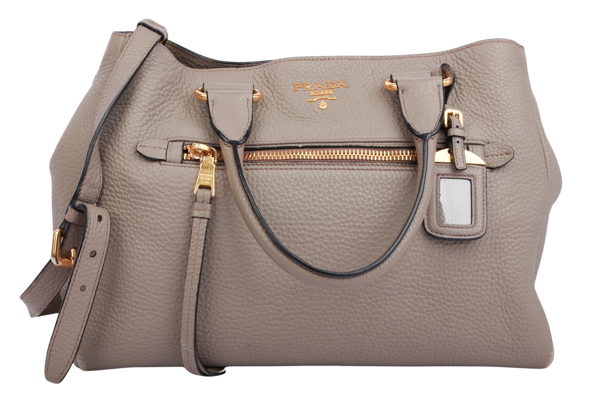 Prada Vitello Daino Leder Grau