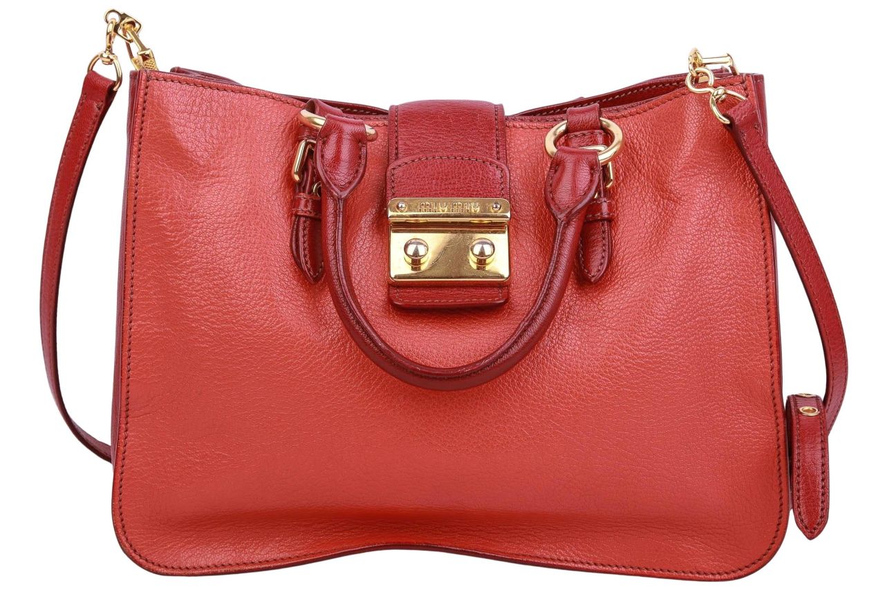 Miu Miu Madras Bicolore Tasche Rot
