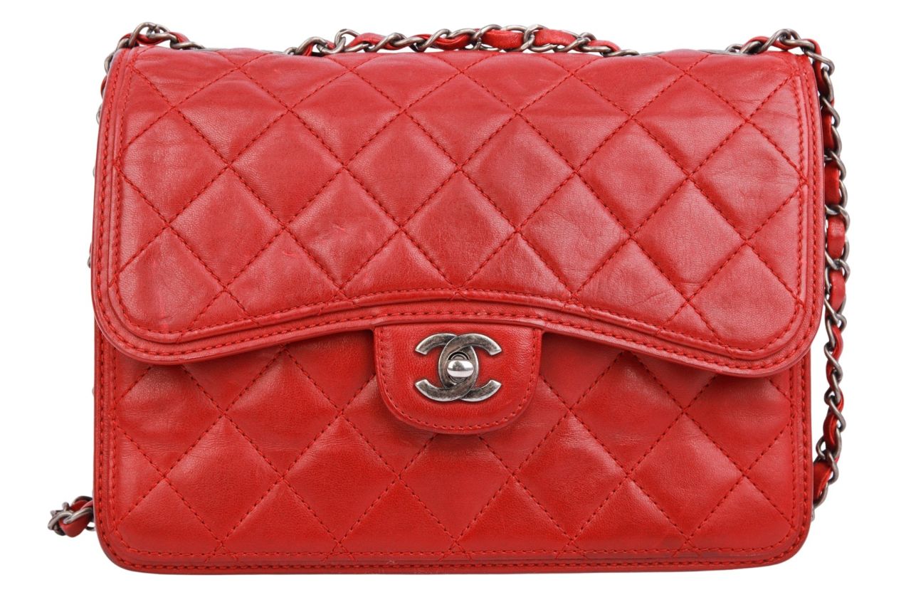 Chanel Classic Flap Bag Leder Rot
