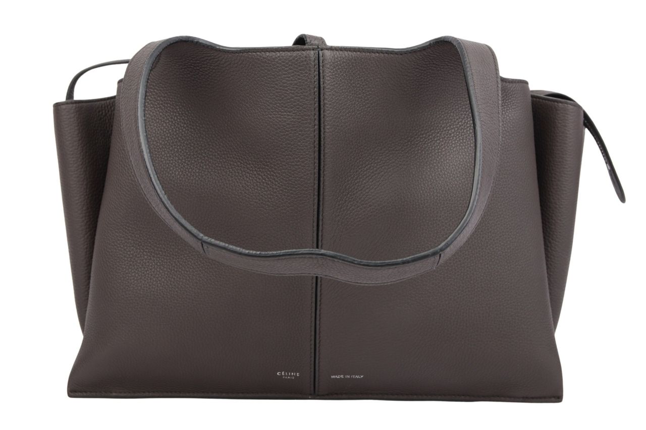 Céline Tri-Fold Bag Dunkelbraun Leder