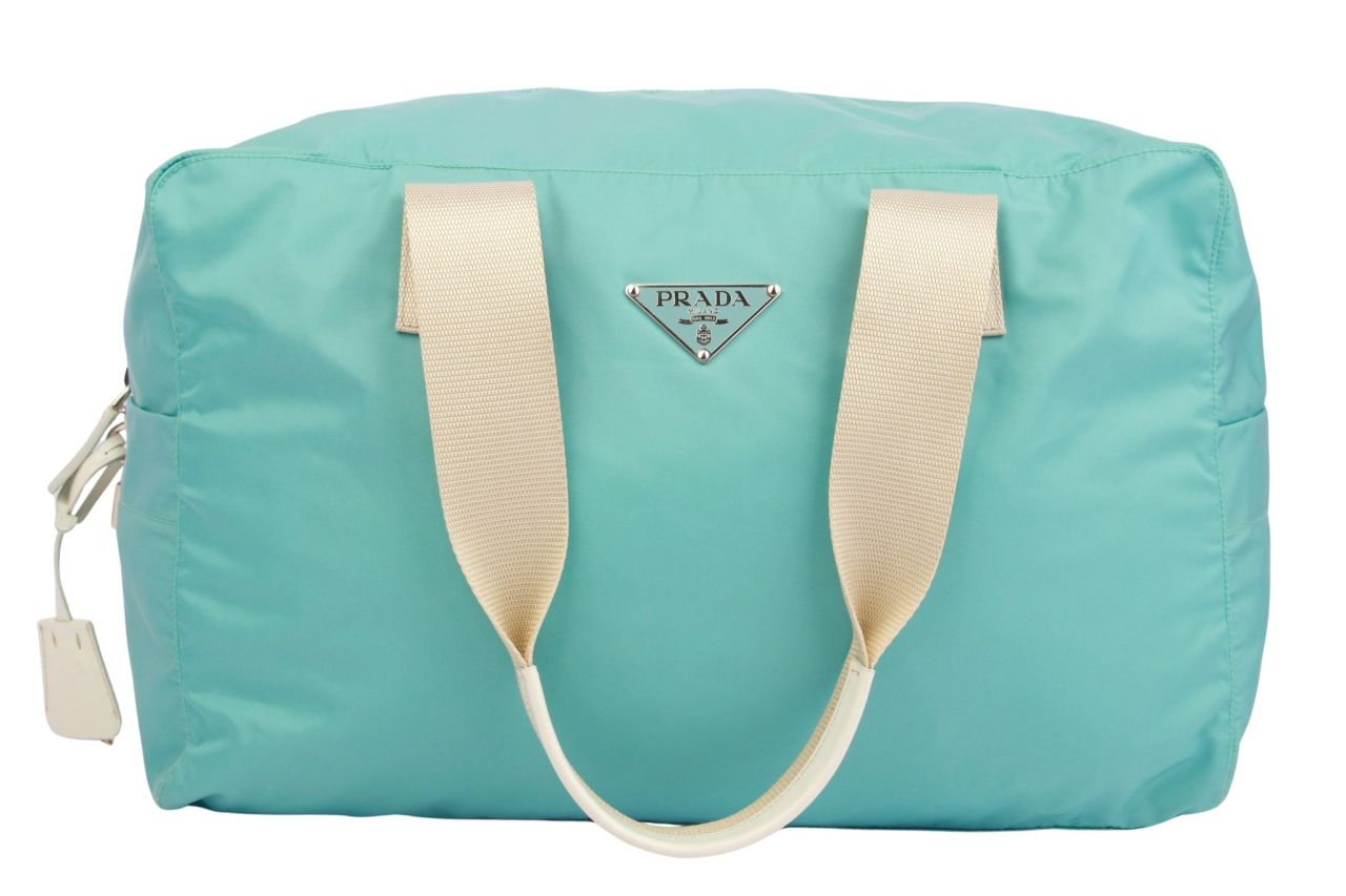 Prada Nylon Weekender Türkis