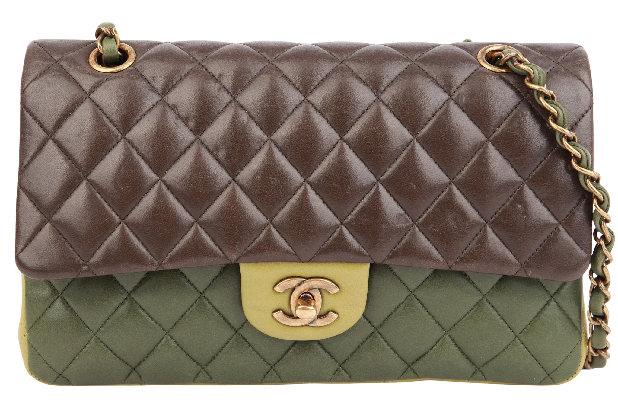 Chanel Timeless Double Flap Medium Olivgrün