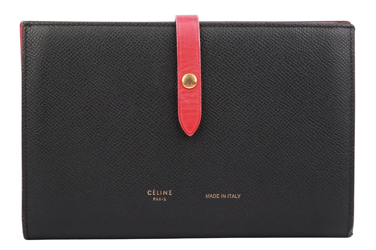 Céline Brieftasche Leder Schwarz
