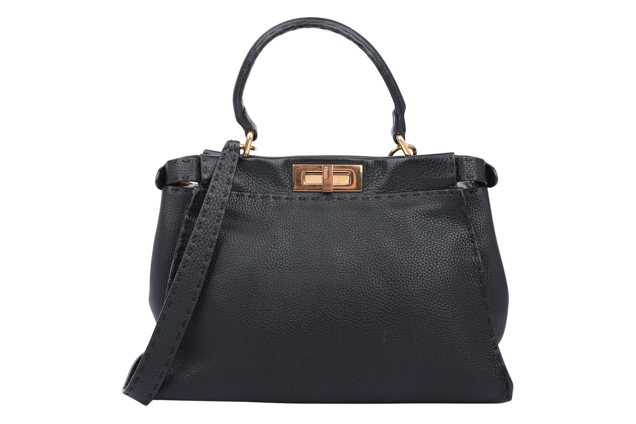 Fendi Peekaboo Medium Schwarz Leder