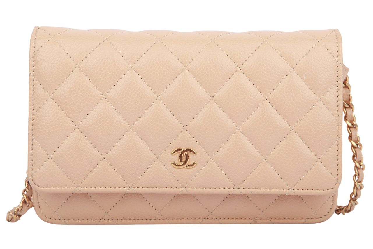 Chanel Wallet on Chain Kaviarleder Beige