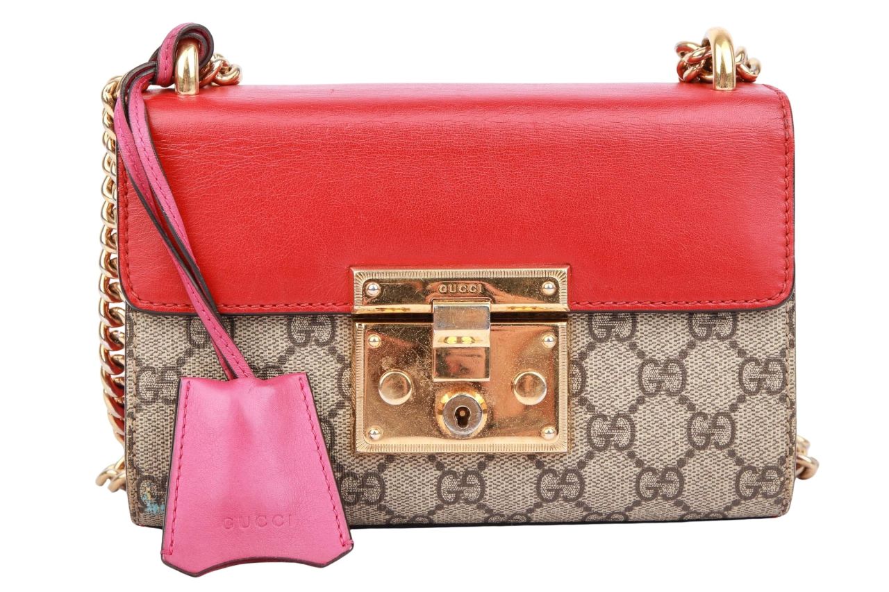 Gucci Padlock GG Supreme Bag Rot / Pink