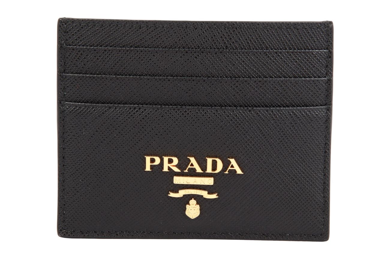 Prada Cardholder Saffiano Leder Schwarz