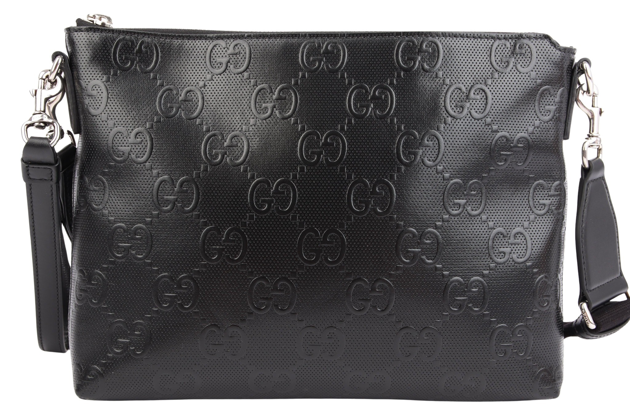 Gucci GG Embossed Messenger Bag Black