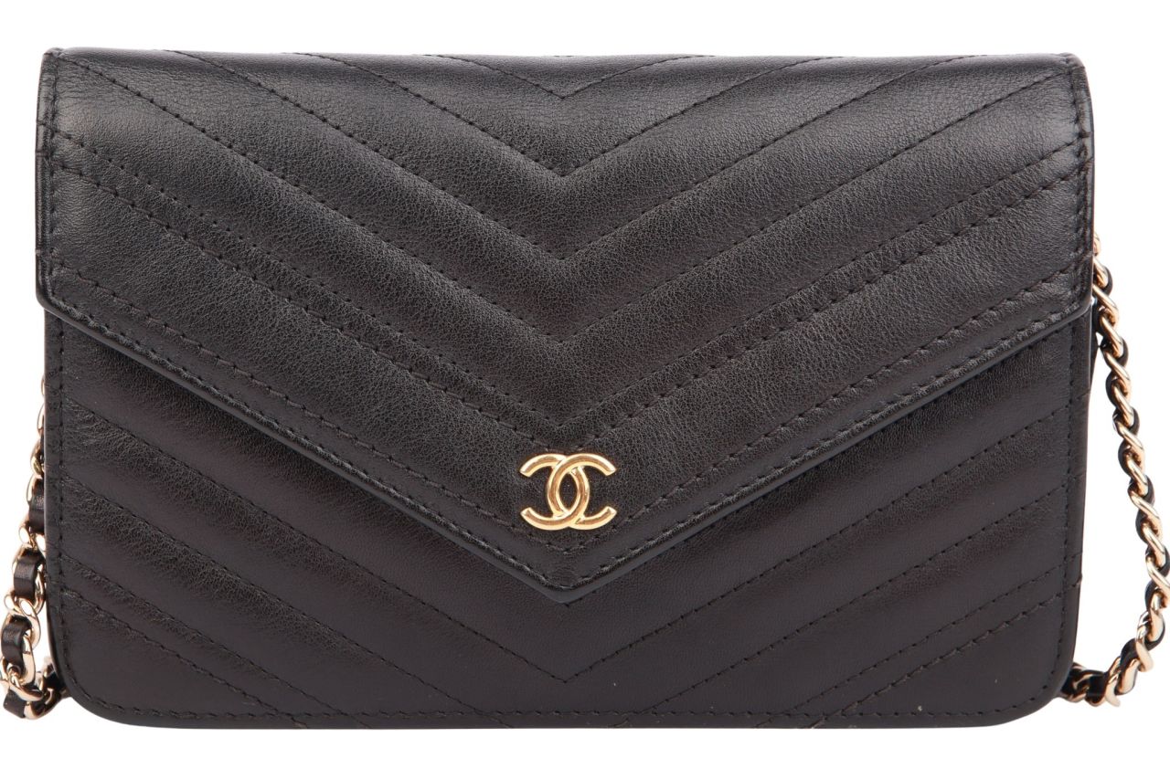 Chanel Wallet on Chain Lammleder Schwarz
