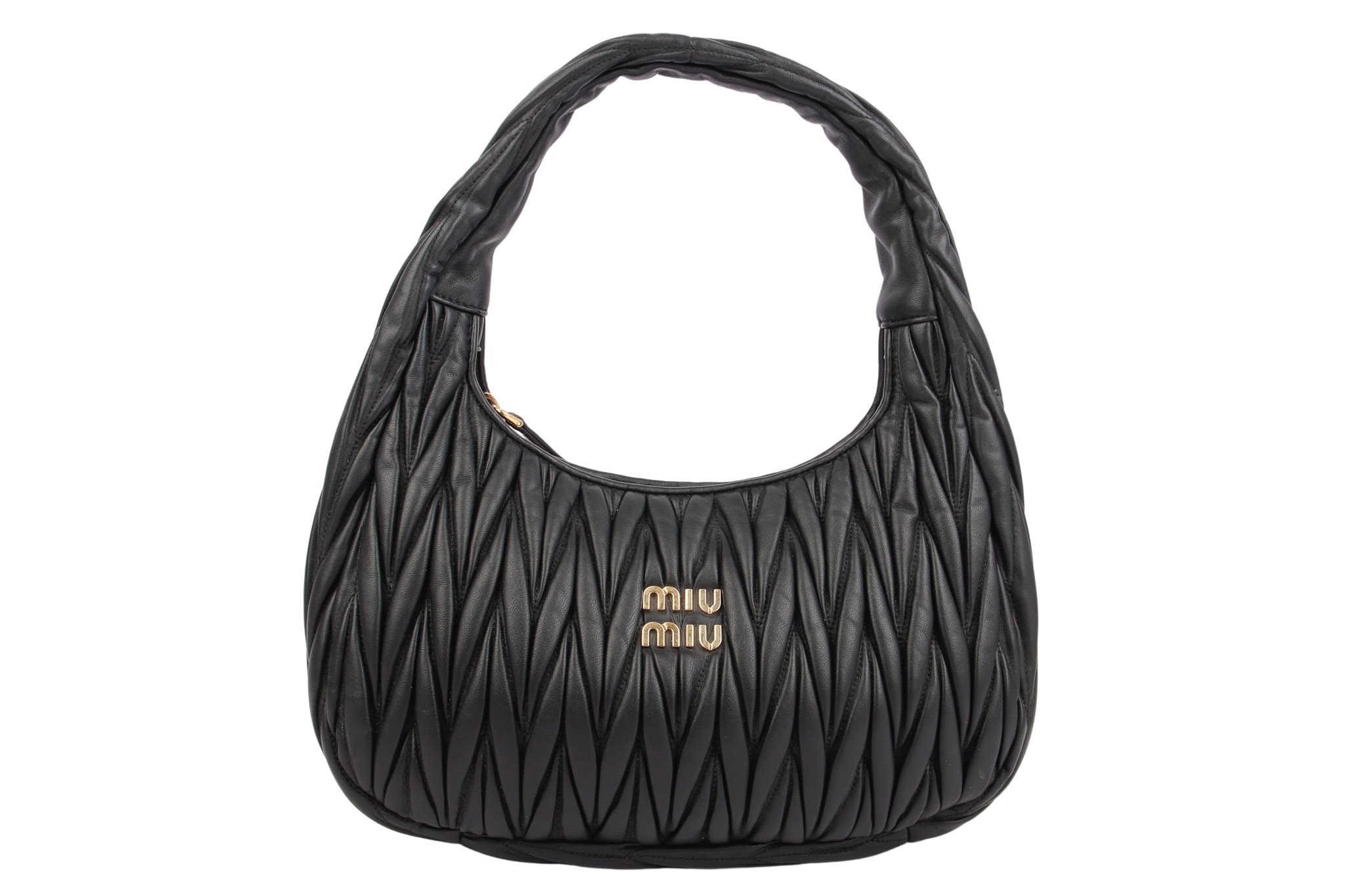 Miu Miu Wander Hobo Tasche Leder Schwarz