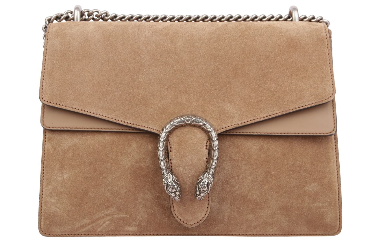 Gucci Dionysus Schultertasche Wildleder Beige