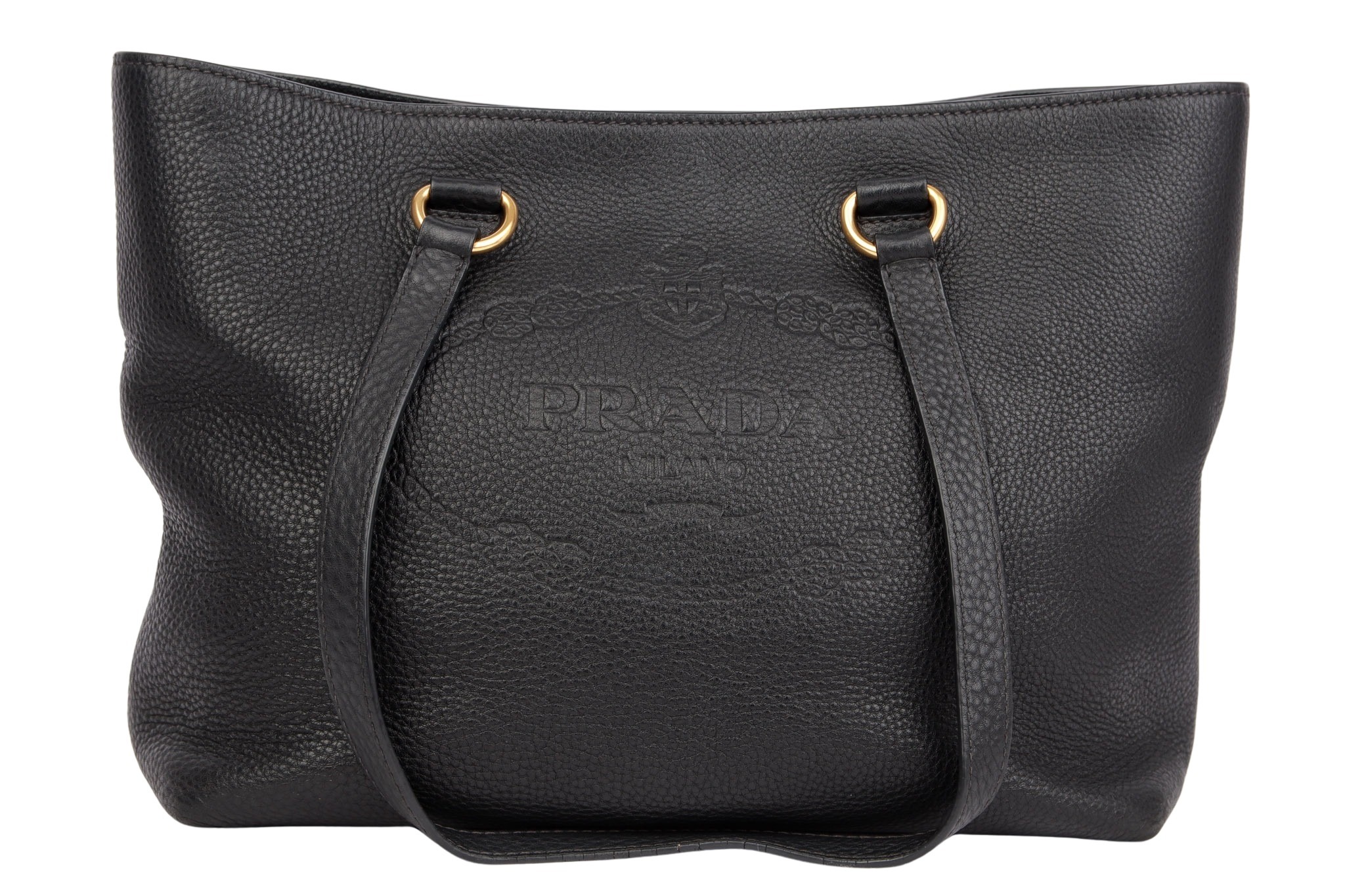 Prada Shopper Leder Schwarz