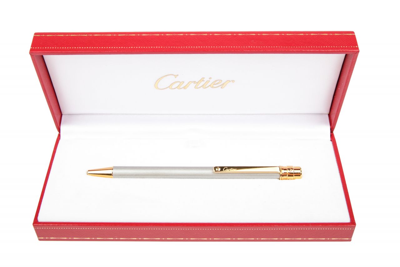 Cartier Santos de Cartier Kugelschreiber Silber / Gold
