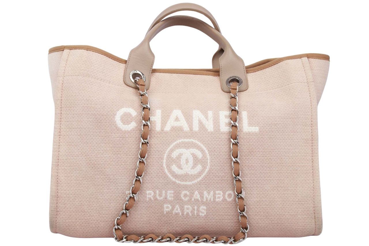 Chanel Deauville Shopper Canvas Beige