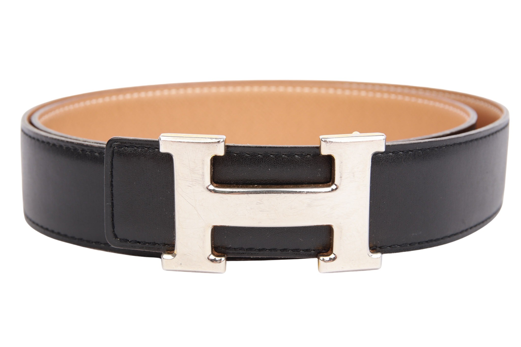 Hermès Gürtel Schwarz / Braun Gr. 85